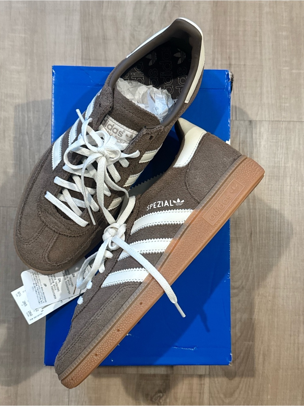 adidas Handball Spezial Brown with Cream Stripes and Gum Sole - Picture 6 of 6